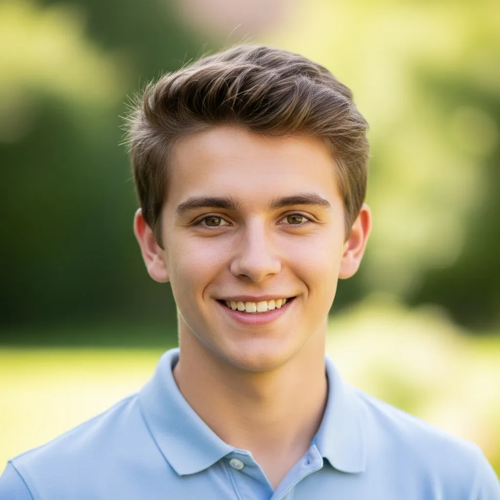 Maks, młody pomocnik gotowy do pracy w ogrodzie